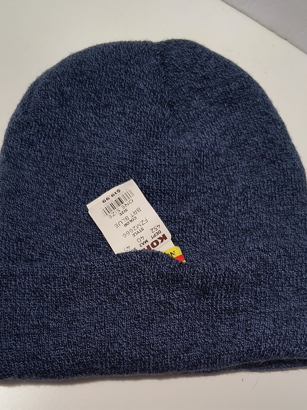 Classic Men's Knit Beanie Hat in Navy Blue
